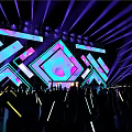 Elegant Ballroom Stage Design With Vibrant Neon Lights And Dynamic Lighting Effects 3d model