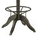 Industrial Style Bar Stool With Iron Frame Wooden Seat And Metal Footrest Design