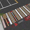 Decorative Plaza Paving Featuring Colorful Stripes Heart Designs and Arrow Motifs