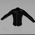 Sleek Black Jacket With Stand Collar Long Sleeves Zipper Closure And Front Pockets