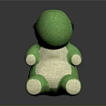 Cute Green Dinosaur Plush Toy With Smiling Face Pink Cheeks And White Belly