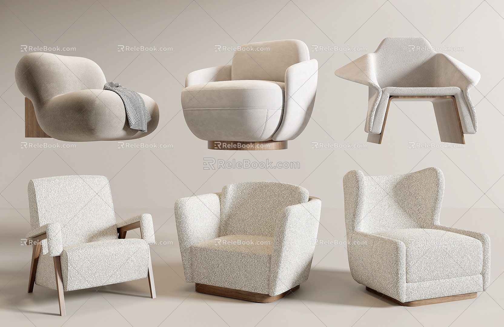 Silent Wind Single Sofa 3d model