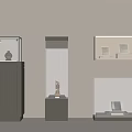 Modern Glass Display Cabinets Standing Wall Mounted With Artifacts Books And Sculptures