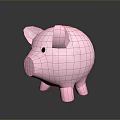 Cute Pink Piggy Bank With Smooth Surface Displayed On Dark Background