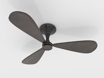 Modern Black Ceiling Mounted Air Conditioning Fan With Three Sleek Blades And Minimalist Design 3d model
