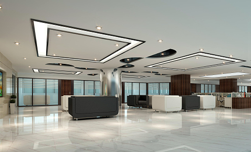 Modern public office area Reception office area 3d model