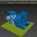 Blue Industrial Equipment With Motor Driven Pump And Compact Mechanical Structure