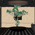 Modern hotel lobby art installation hanging device 3d model
