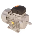 Industrial Electric Motor With Black Top Silver Body Heat Sink Fins And Metal Base