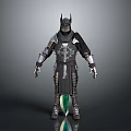 Medieval Knight Armor With Black Silver Decorative Design And Green Accent Shield