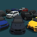 Collection of Various Colored Cars Including SUVs Sedans and Different Models