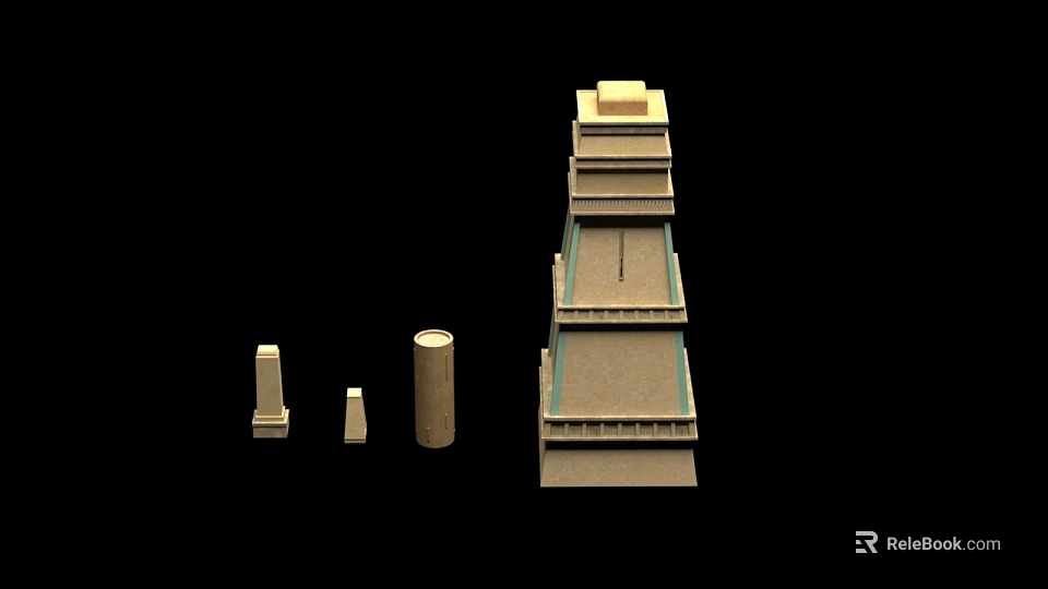 Future Architecture Design Featuring Tall Multi Level Tower With Columns And Platforms 3d model 