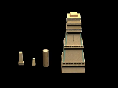 Future Architecture Design Featuring Tall Multi Level Tower With Columns And Platforms 3d model