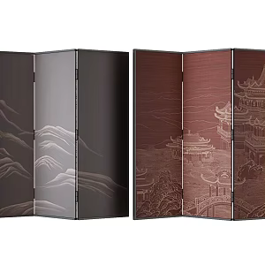 new chinese style screen 3d model