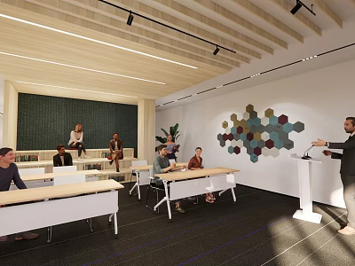 Modern Classroom Training Classroom 3d model