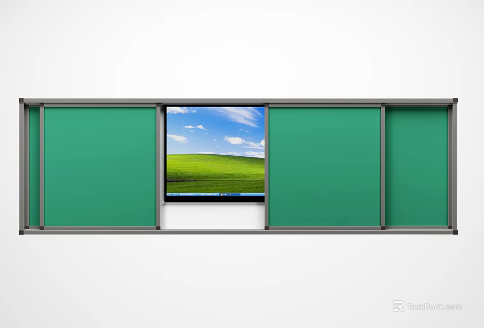 Green Chalkboard TV Combination Wall Hanging Organizer For Home Decoration 3d model 