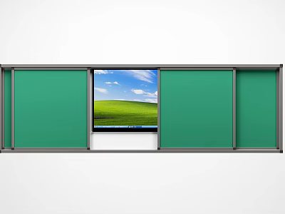 Green Chalkboard TV Combination Wall Hanging Organizer For Home Decoration 3d model