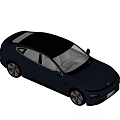 Blue Modern Sedan With Black Roof Streamlined Body And Alloy Wheels