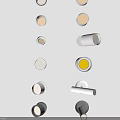 Modern Downlights and Spotlights Featuring Black White Designs and Adjustable Lighting Options 3d model