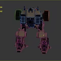 Armored Brown Mech Robot With Mechanical Legs And Sci Fi Combat Design 3d model