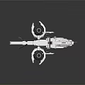 Futuristic White 3D Aircraft Drone With Dual Rotors And Mechanical Design