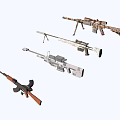 Weapons Collection Featuring Various Military Style Firearms And Tactical Designs 3d model