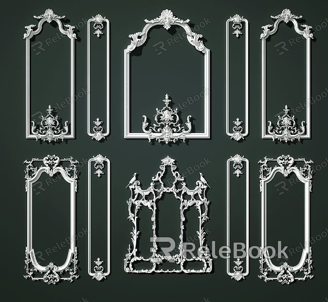 European-style lines carved parapet lines model