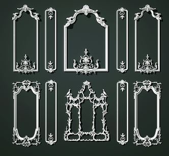 European-style lines carved parapet lines 3d model