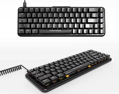 Premium Wired Mechanical Keyboard With RGB Backlit And Coiled Cable Design 3d model
