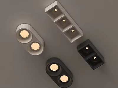 Modern Design Downlights and Spotlights in White and Black Ceiling Lighting 3d model