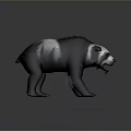 3D Panda Model With Realistic Black And White Fur Detailed Rendering Standing Pose Gray Background 3d model