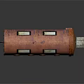 Rusty Industrial Cylinder Equipment With Two Viewing Windows Control Knobs Pressure Gauge And Wheeled Stand
