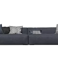 Modern Two Seater Sofa With Gray Upholstery And Decorative Accent Pillows 3d model
