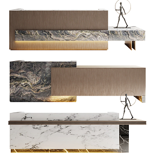 Light Luxury Reception Desk Front Desk Combination 3d model