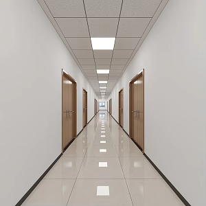 Modern office walkway 3d model