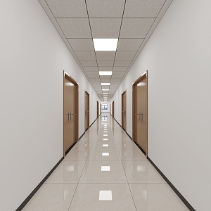 Modern office walkway 3d model