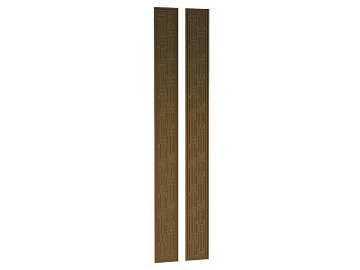 Two Brown Decorative Door Handles with Textured Surface and Modern Design 3d model