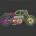 Vintage Custom Black Motorcycle With Red Accents And Imperial Design Details