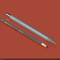 Grey Daily Use Pens With Sharpener Automatic Pencil And Stylo Metal Pen On Red Background