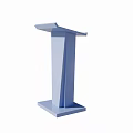 Light Blue Modern Functional Desk With Flat Top And Sturdy Base Design 3d model