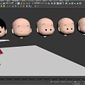 Cartoon Girl with Black Hair Red Skirt White Top Arms Outstretched Standing on White Platform