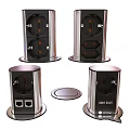 Modern Electrical Sockets And Switches With Various Colorful Panels And Vertical Design