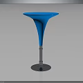 Modern Blue Bar Table With Sleek Design And Metallic Base