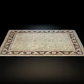 Square Rug With Intricate Border Patterns And Light Colored Central Decorative Design 3d model