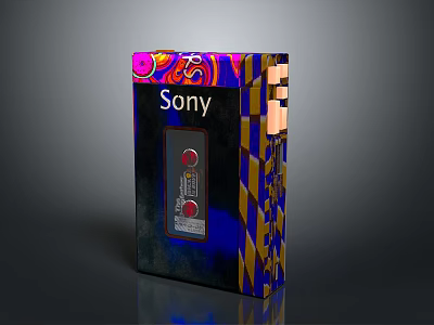 Sony Daily Essentials With Colorful Patterned Retro Style Portable Device 3d model