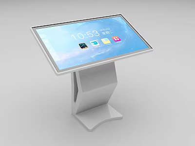 Public Facility Modern Digital Interactive Touch Screen Information Kiosk With Display Interface 3d model