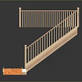 Wooden Staircase Design With Handrail Steps And Underneath Support Structure 3d model
