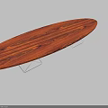 Oval Shaped Wooden Coffee Table With Sleek Metal Legs Modern Design