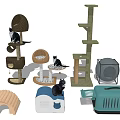 Essential Cat Supplies Including Trees Beds Scratching Posts And Litter Boxes 3d model