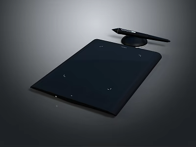High Precision Professional Graphics Drawing Tablet With Black Stylus Pen And Smooth Work Surface 3d model